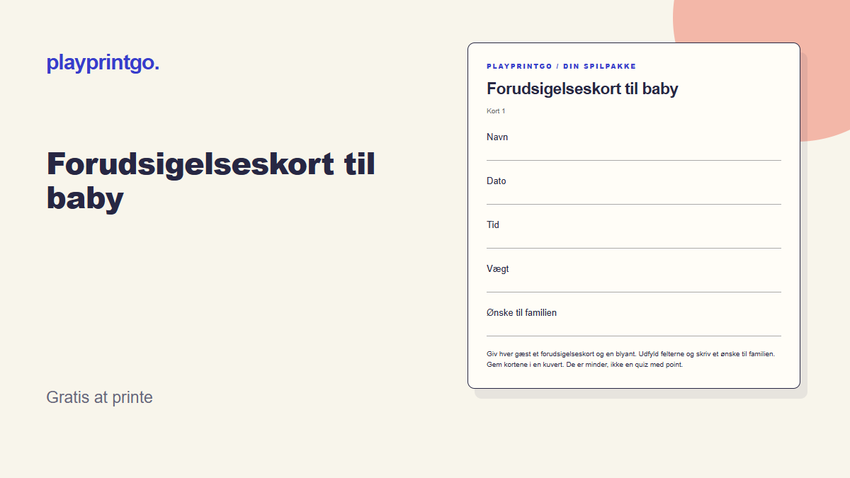Forudsigelseskort til baby - Forhåndsvisning