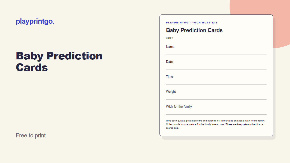Baby Prediction Cards - Live preview