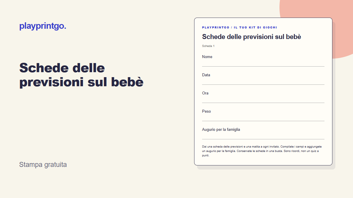 Schede delle previsioni sul bebè - Anteprima