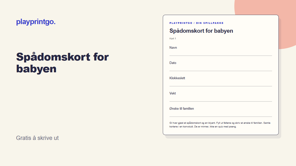 Spådomskort for babyen - Forhåndsvisning