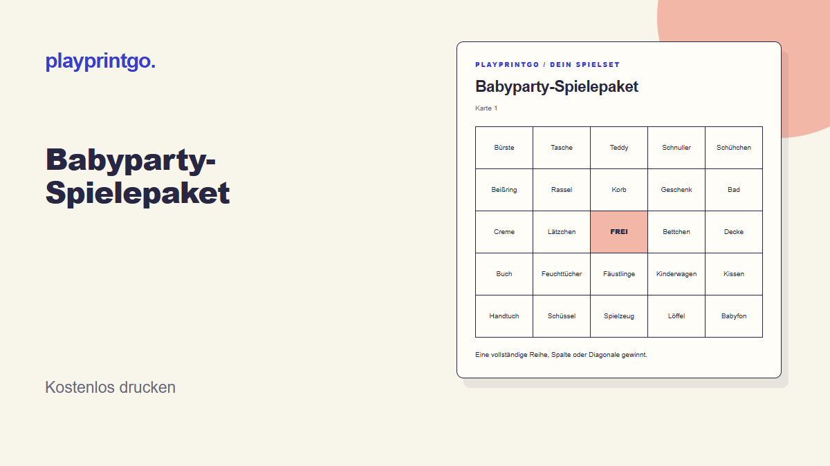 Babyparty-Spielepaket - Vorschau