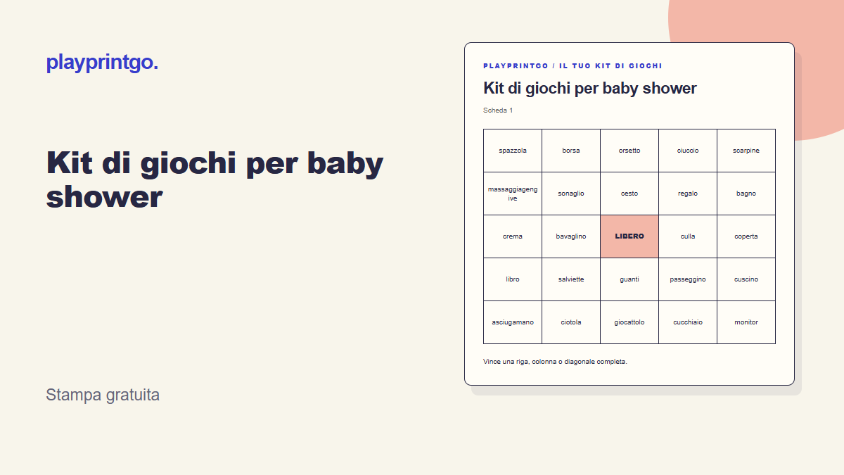 Kit di giochi per baby shower - Anteprima