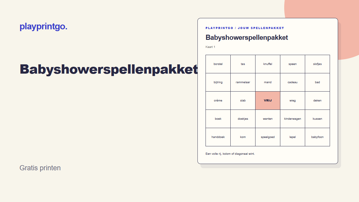 Babyshowerspellenpakket - Voorbeeld