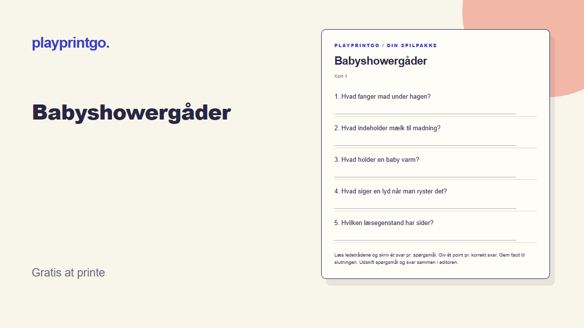 Babyshowergåder - Forhåndsvisning
