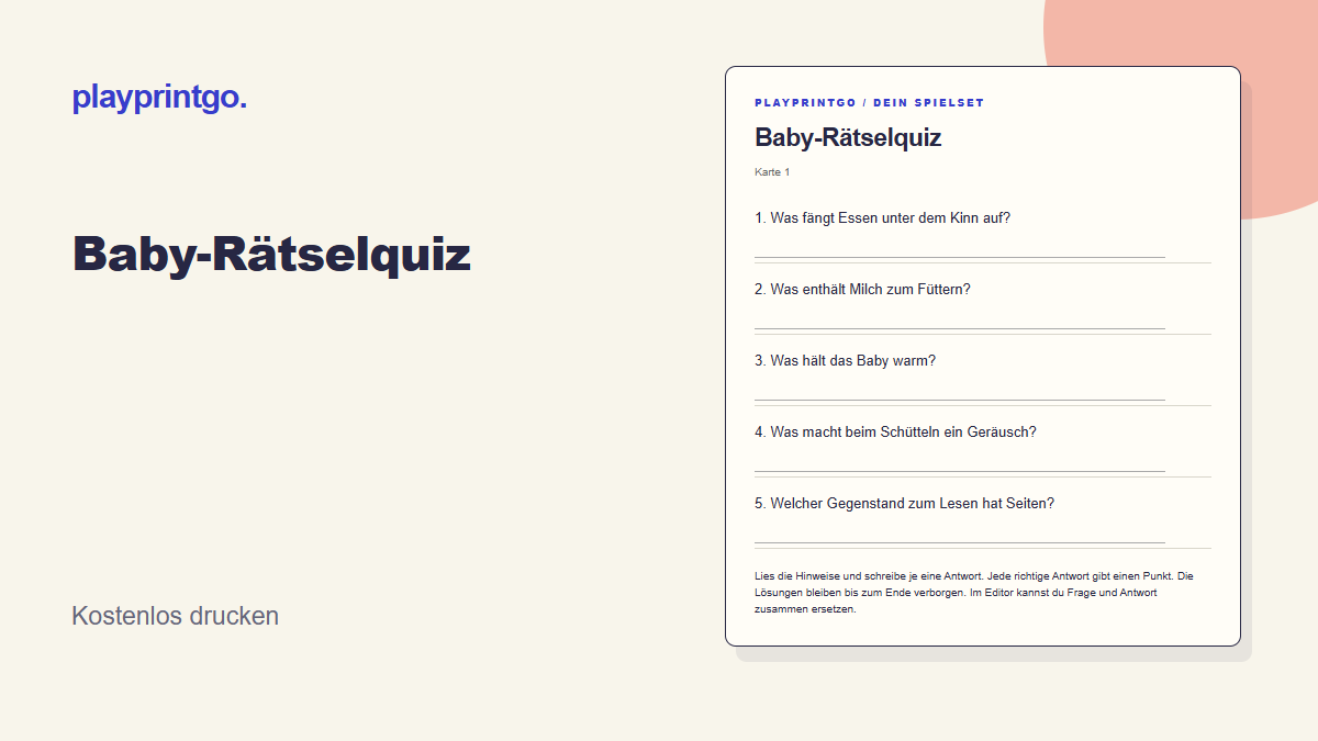 Baby-Rätselquiz - Vorschau