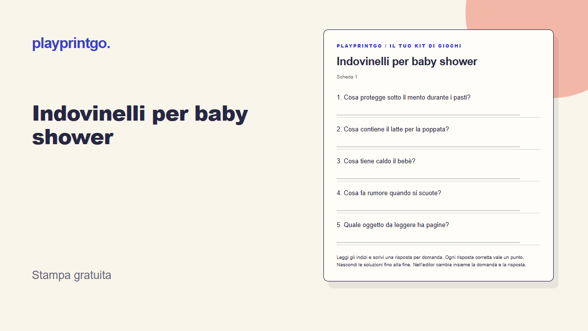 Indovinelli per baby shower - Anteprima