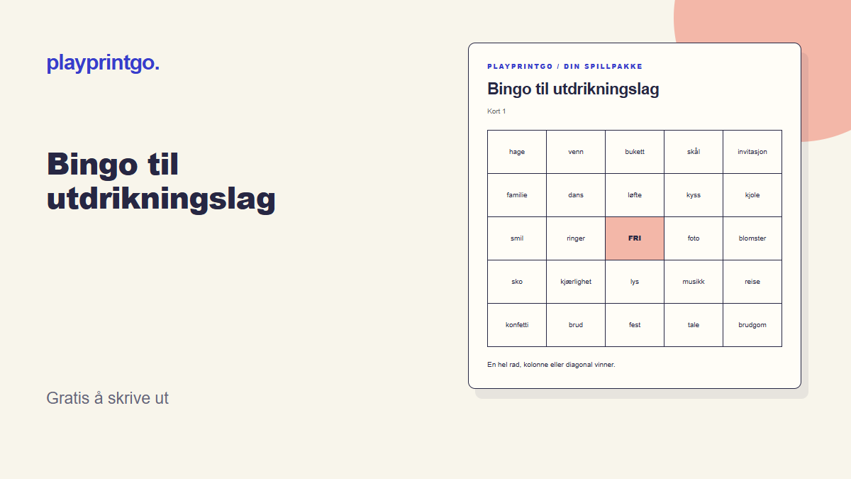 Bingo til utdrikningslag - Forhåndsvisning