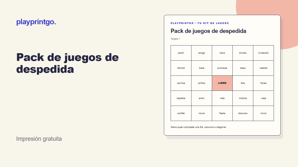 Pack de juegos de despedida - Vista previa