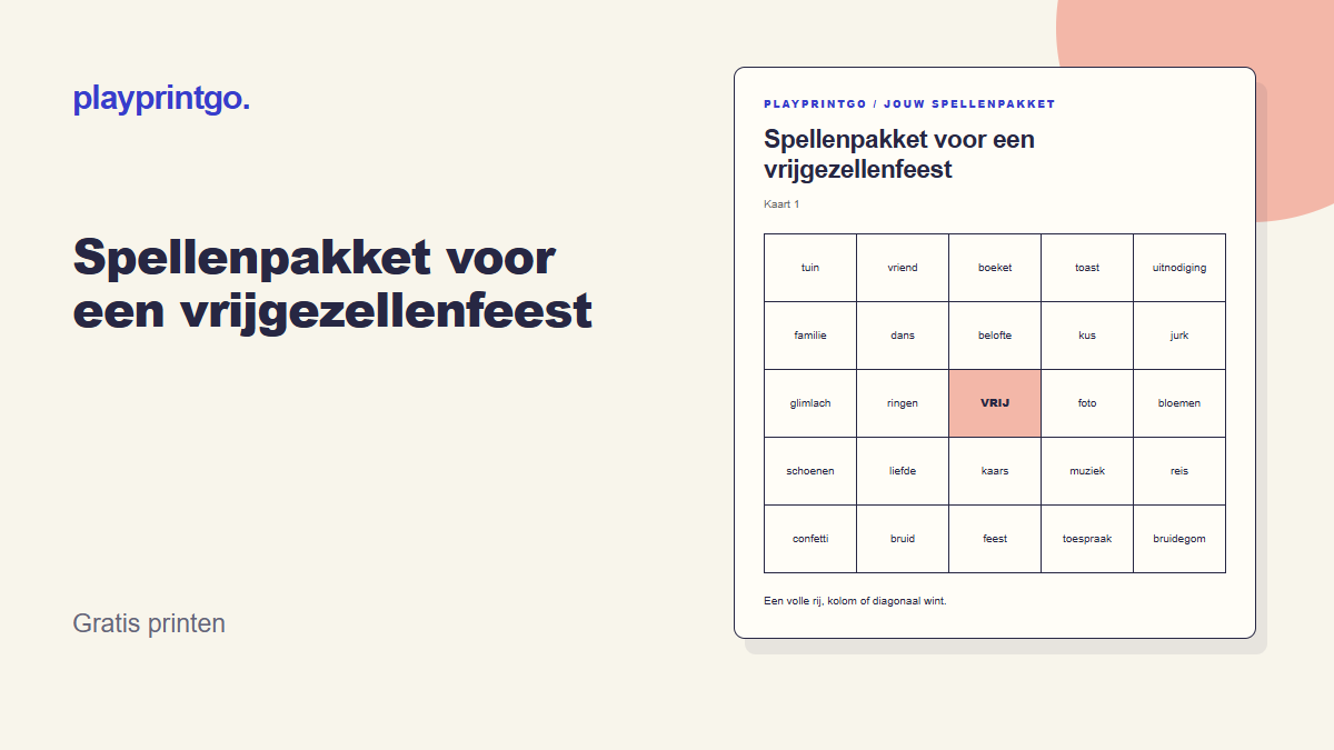 Spellenpakket voor een vrijgezellenfeest - Voorbeeld