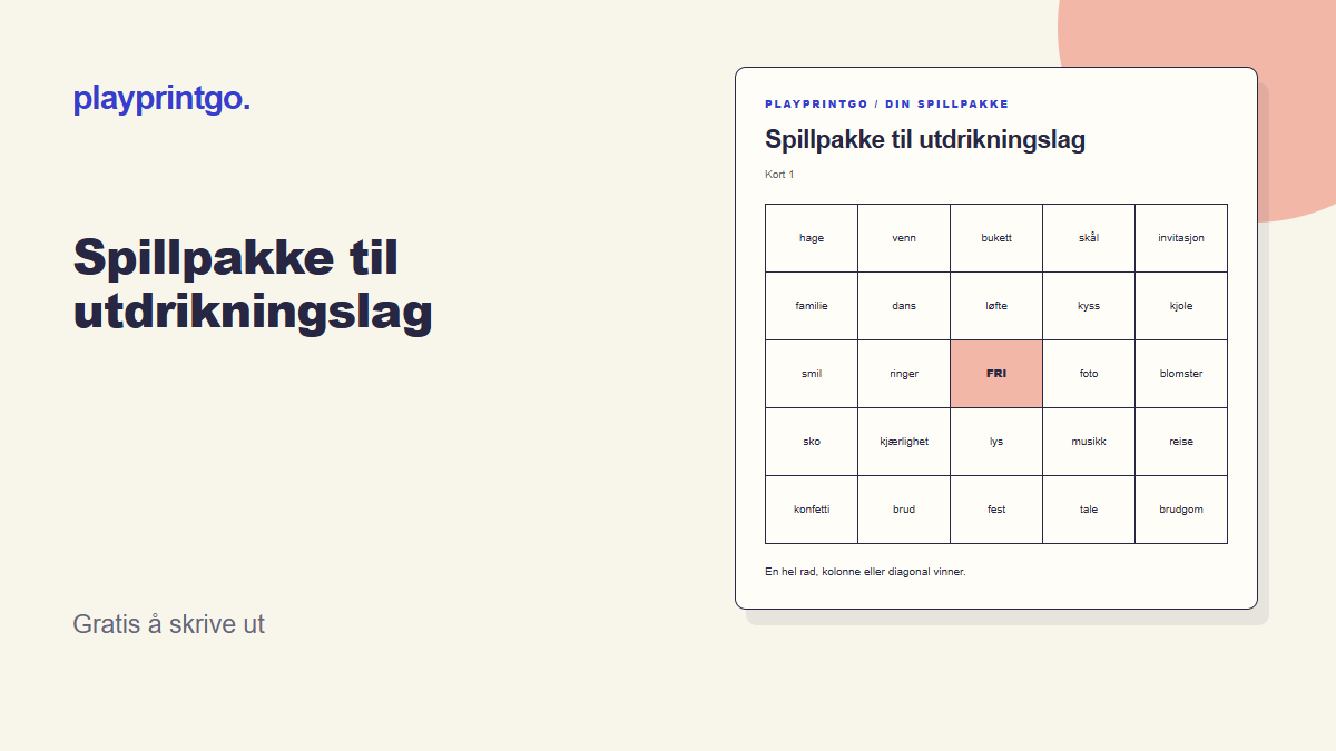 Spillpakke til utdrikningslag - Forhåndsvisning