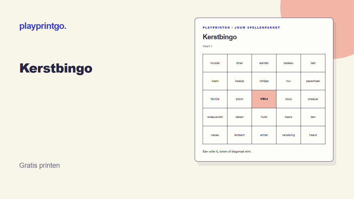 Kerstbingo - Voorbeeld