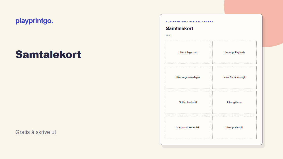 Samtalekort - Forhåndsvisning