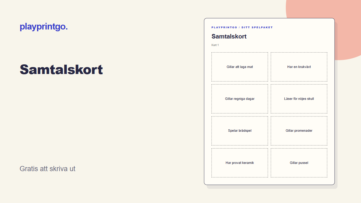 Samtalskort - Förhandsvisning