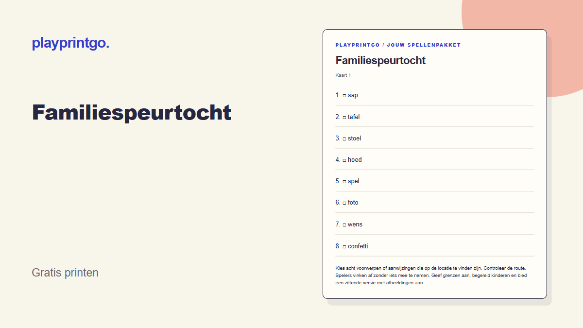 Familiespeurtocht - Voorbeeld