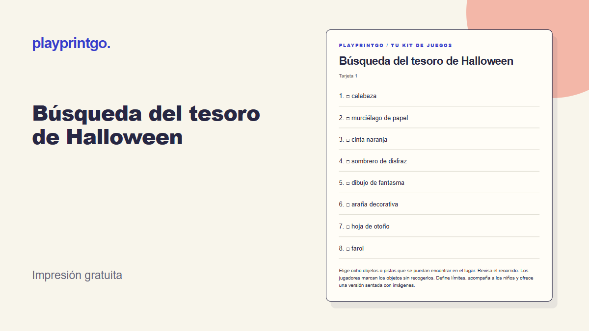 Búsqueda del tesoro de Halloween - Vista previa