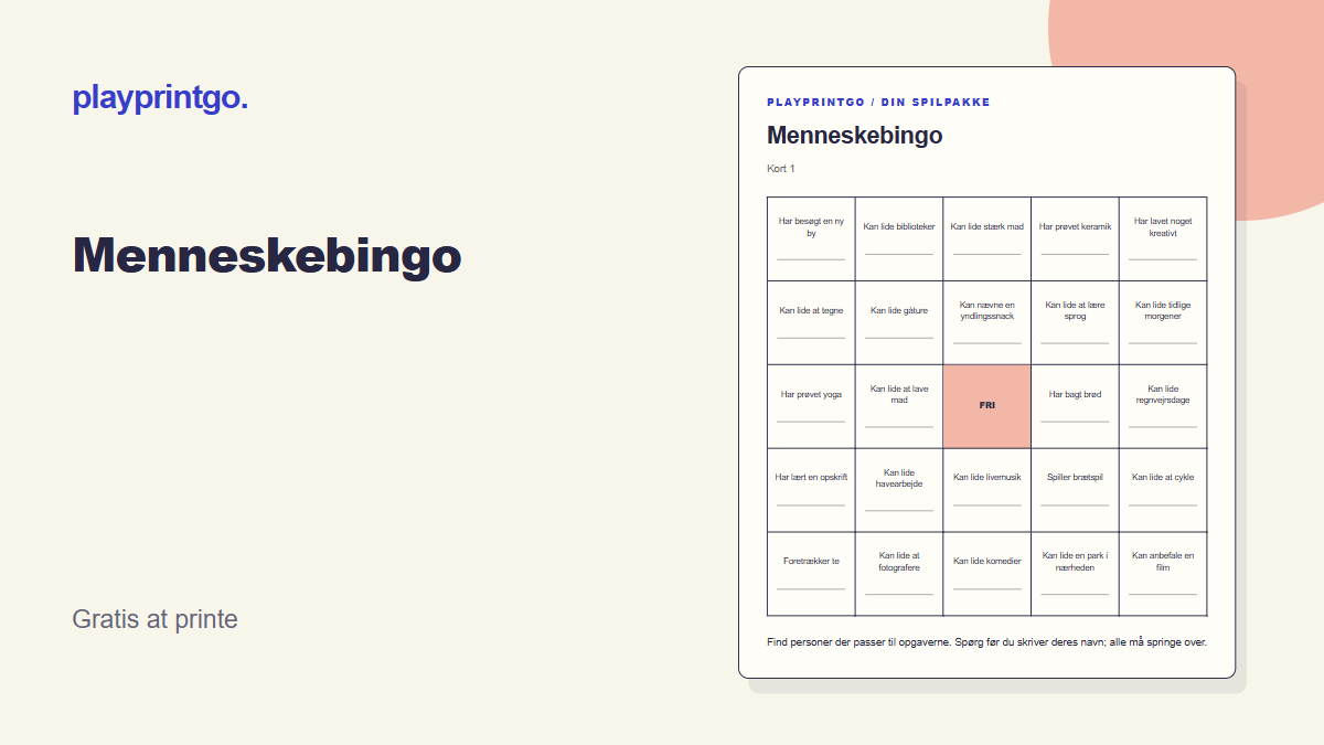 Menneskebingo - Forhåndsvisning