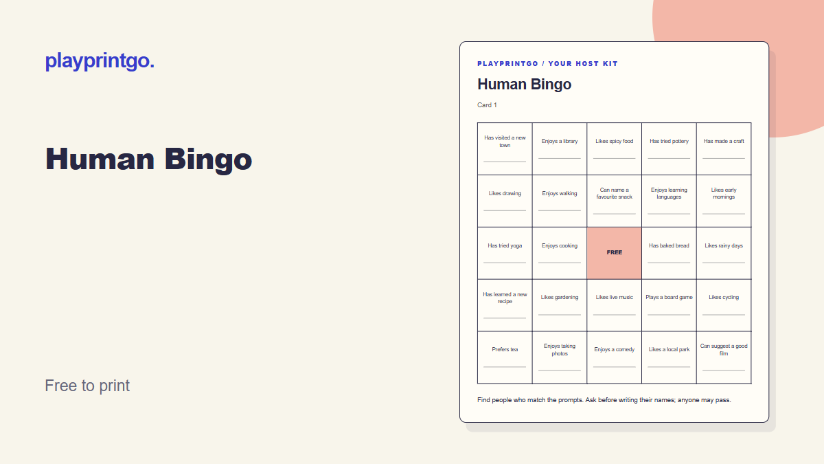 Human Bingo - Live preview