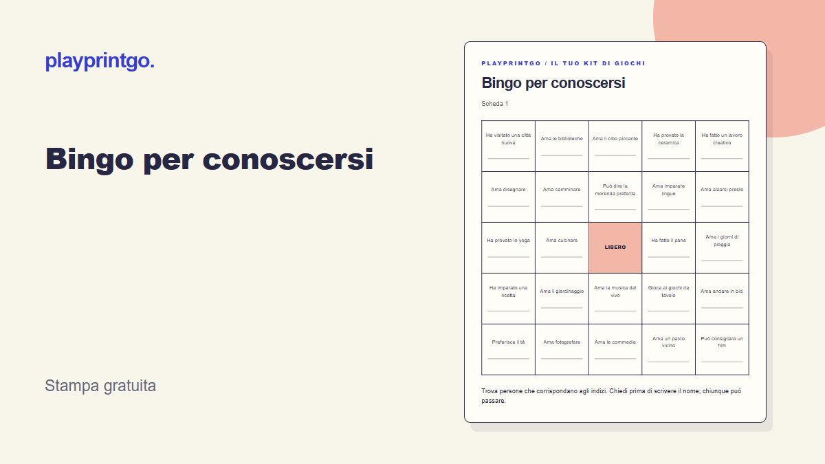 Bingo per conoscersi - Anteprima