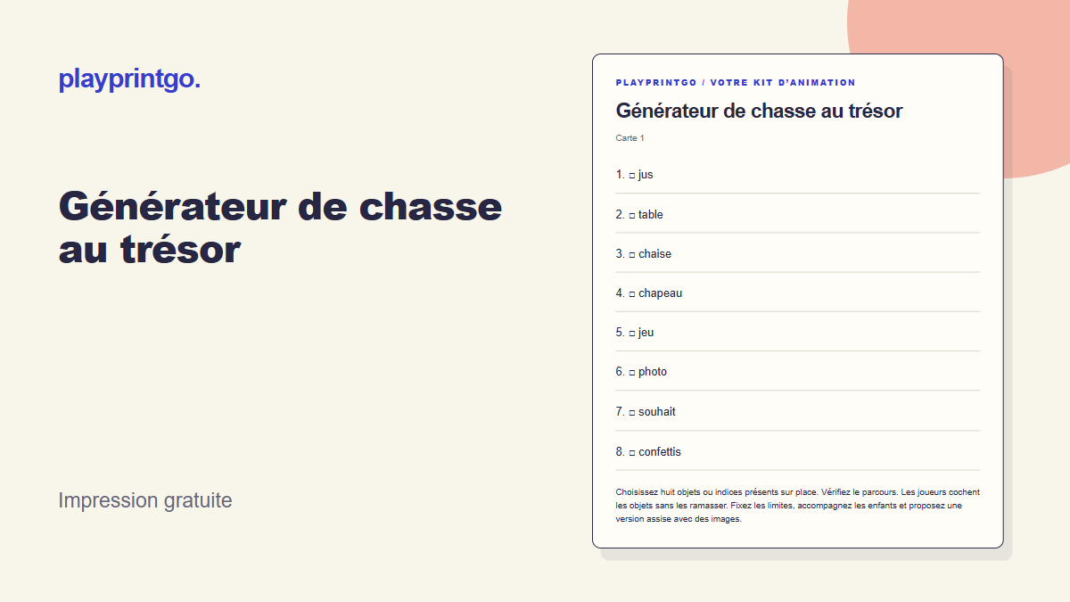 Générateur de chasse au trésor - Aperçu