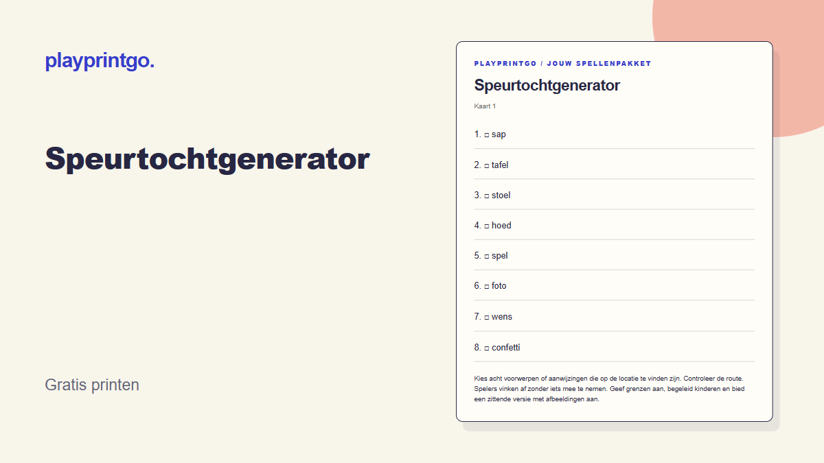 Speurtochtgenerator - Voorbeeld