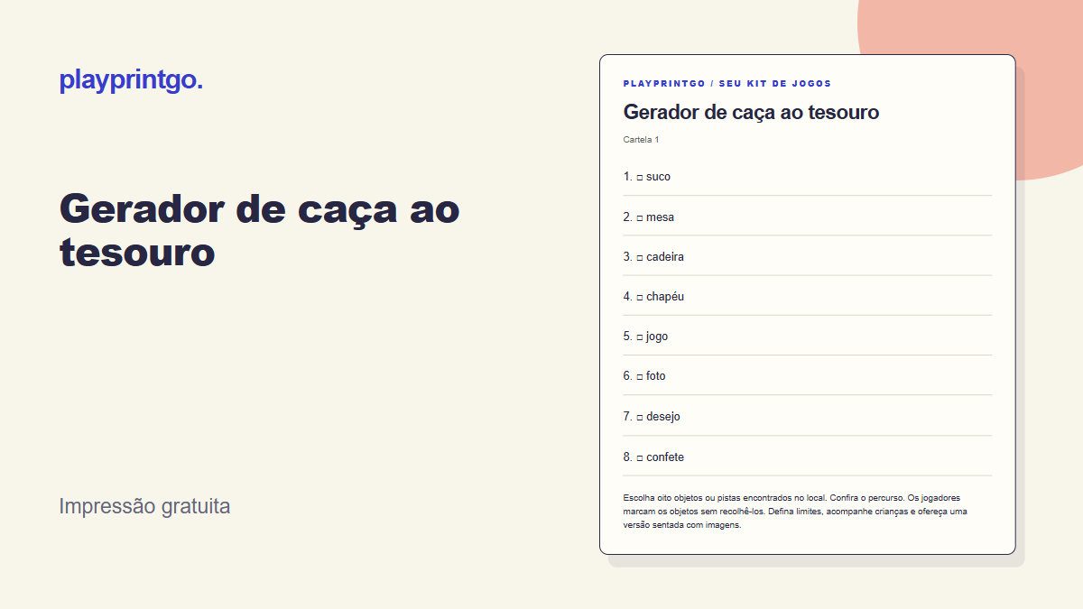 Gerador de caça ao tesouro - Prévia