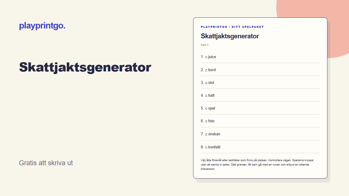 Skattjaktsgenerator - Förhandsvisning
