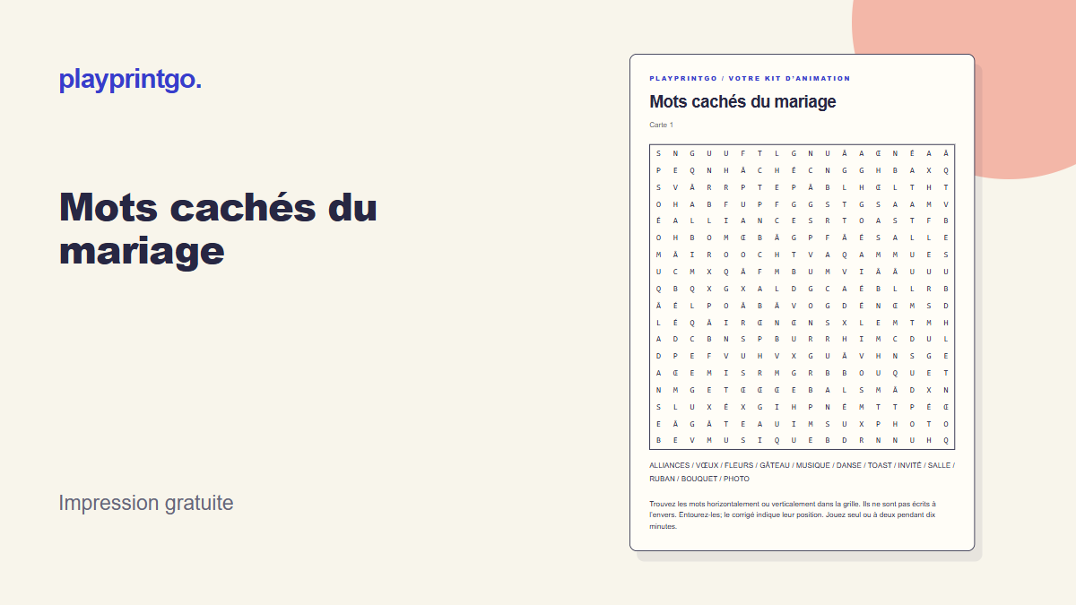 Mots cachés du mariage - Aperçu