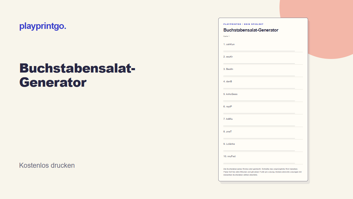 Buchstabensalat-Generator - Vorschau