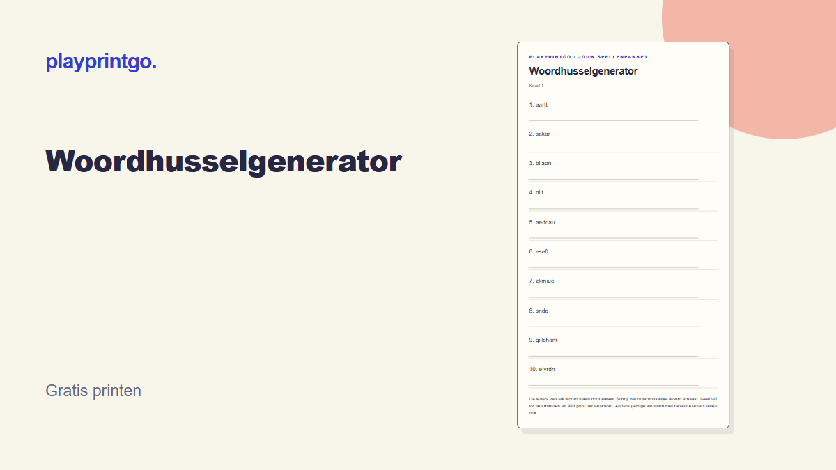Woordhusselgenerator - Voorbeeld